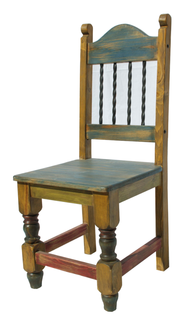 Moreno's - Rustic Multi-Color Hard Seat Dining Chair