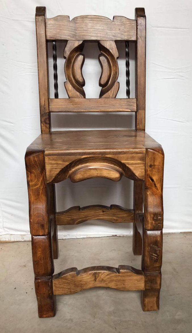 Moreno's - Rustic Wrought Iron Yugo Legs Design Dining Chair