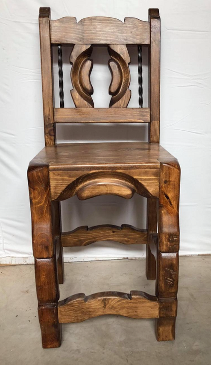 Moreno's - Rustic Wrought Iron Yugo Legs Design Dining Chair