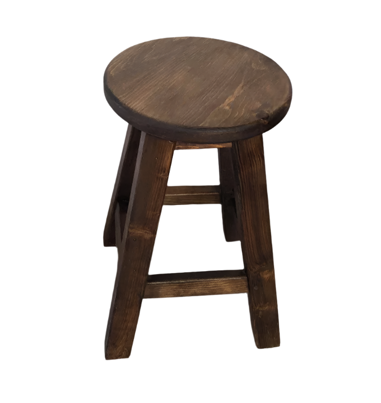 Moreno's - Rustic Round Barstool Restless Back Seat Dining Chair