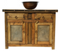 Moreno's - Rustic Flower Tin Bathroom Vanity 36"x22"x36"
