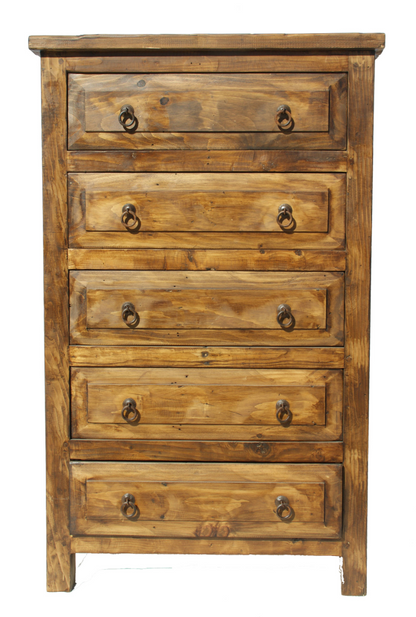 Moreno's - Rustic Wood 5 Drawers Bedroom Dresser