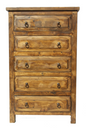 Moreno's - Rustic Wood 5 Drawers Bedroom Dresser
