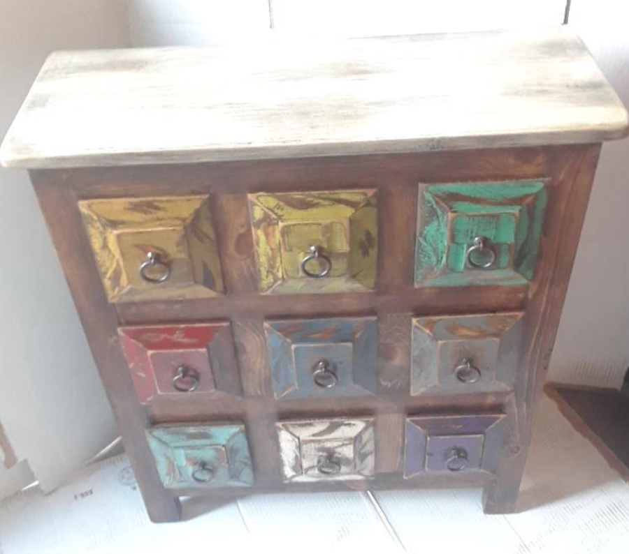 Moreno's - Rustic Multi-Color 9 Small Drawers Bedroom Dresser