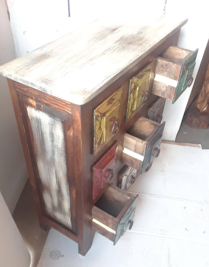 Moreno's - Rustic Multi-Color 9 Small Drawers Bedroom Dresser