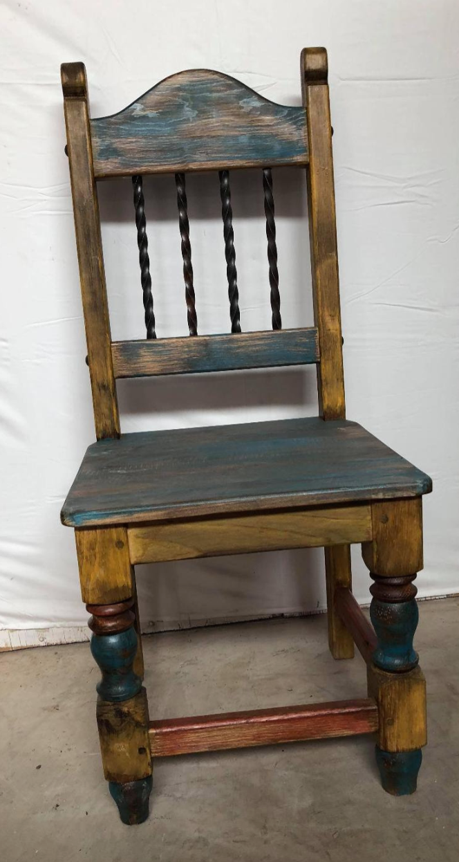 Moreno's - Rustic Multi-Color Hard Seat Dining Chair