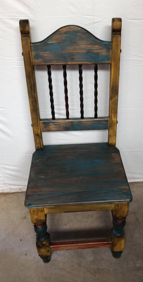 Moreno's - Rustic Multi-Color Hard Seat Dining Chair