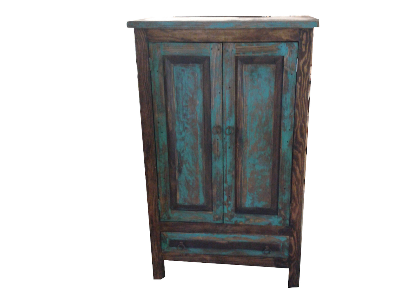 Moreno's - Rustic 2 Door Turquoise Armoire Wood Bedroom Dresser Moreno's - Rustic Furniture Moreno's - Rustic 2 Door Turquoise Armoire Wood Bedroom Dresser Moreno's - Rustic Furniture