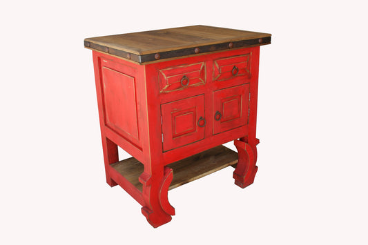 Rustic Red Wash Yugo Legs Bathroom Vanity