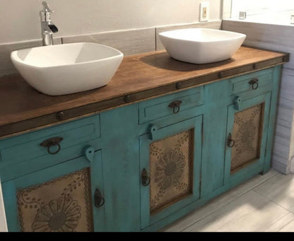 Floral Rustic Bathroom Vanity