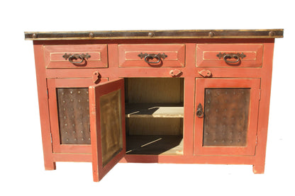 Rustic Red Bathroom Vanity Metallo Trinitas